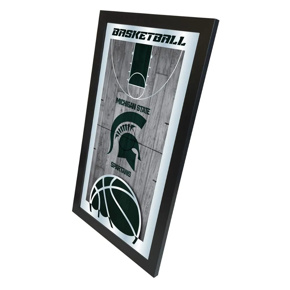 Michigan State Spartans HBS Basketball Framed Hang Glass Wall Mirror (26"x15")