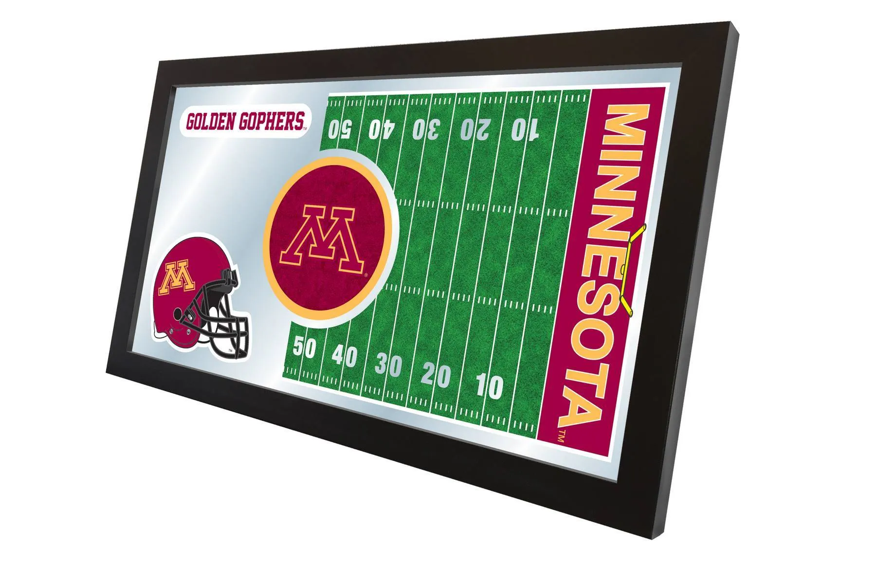 Minnesota Golden Gophers HBS Football Framed Hanging Glass Wall Mirror (26"x15")