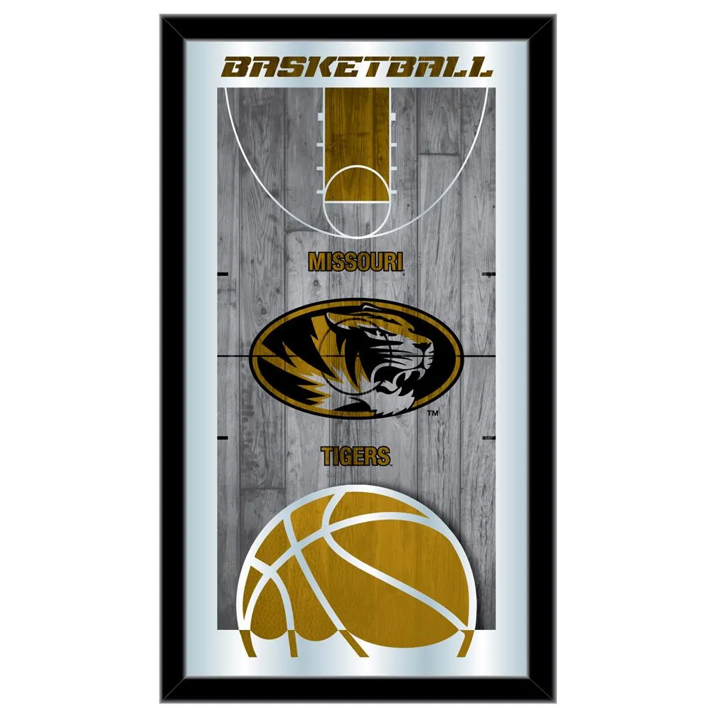 Missouri Tigers HBS Black Basketball Framed Hanging Glass Wall Mirror (26"x15")