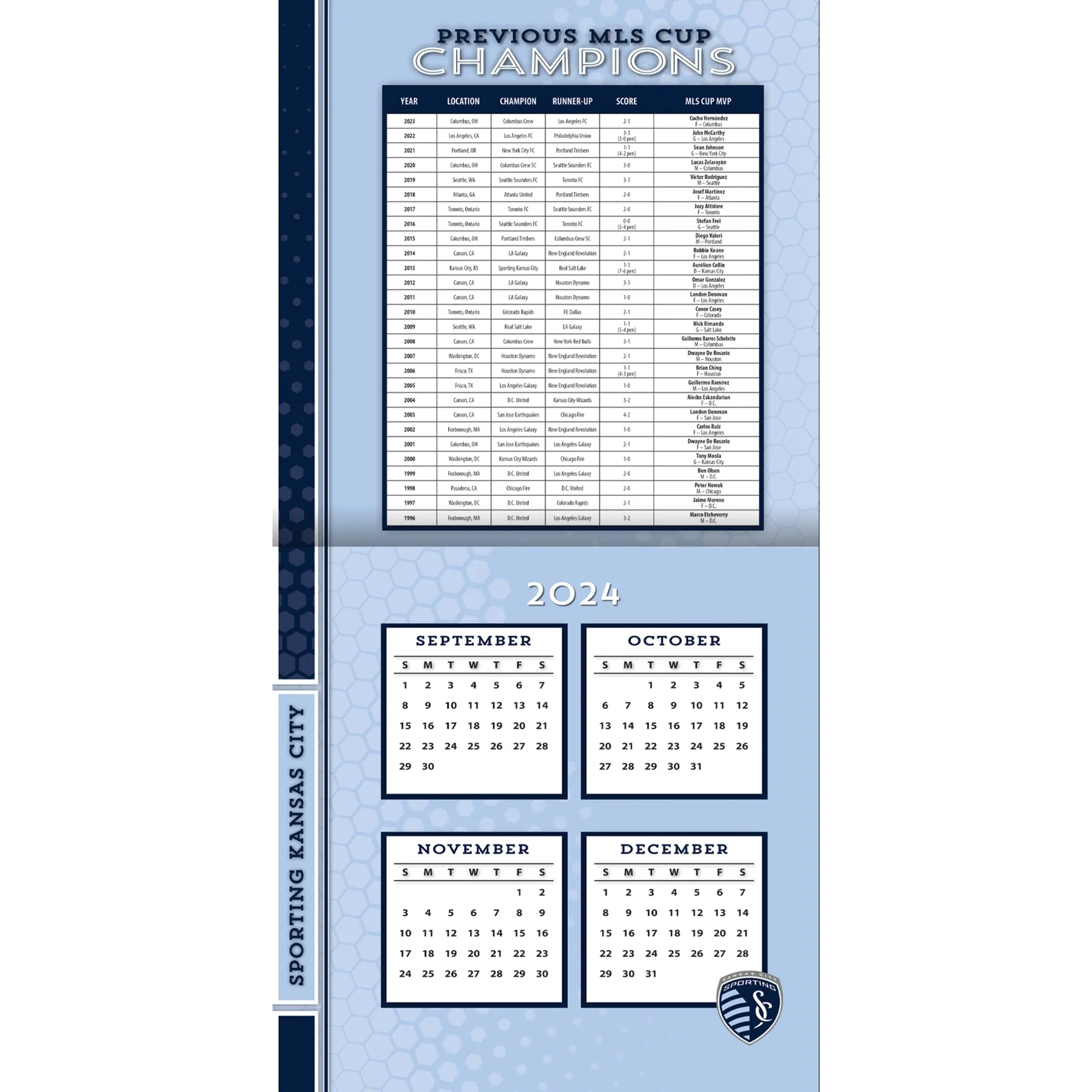 MLS Sporting Kansas City Wall 2025 Calendar - Online Exclusive