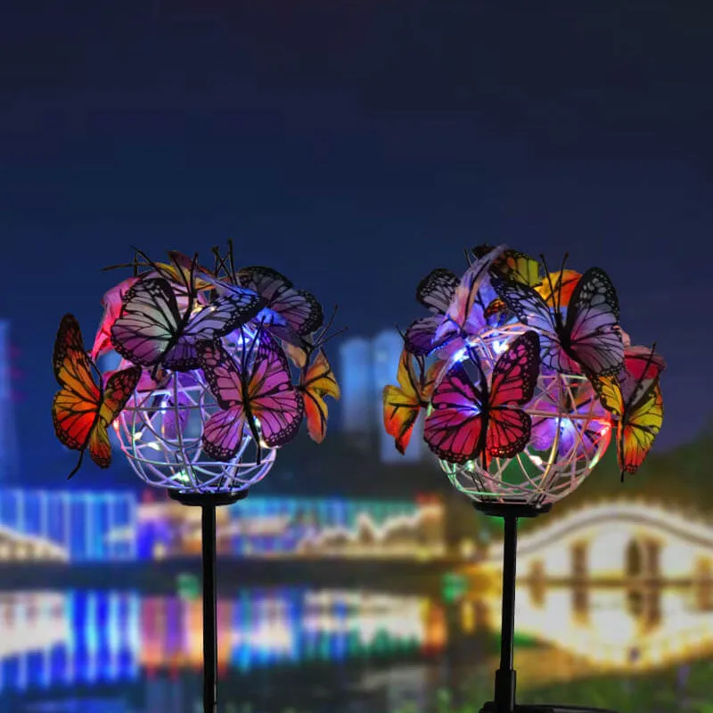 Modern Creative Butterfly Decorative Solar LED Waterproof Outdoor Patio Lawn Insert Light