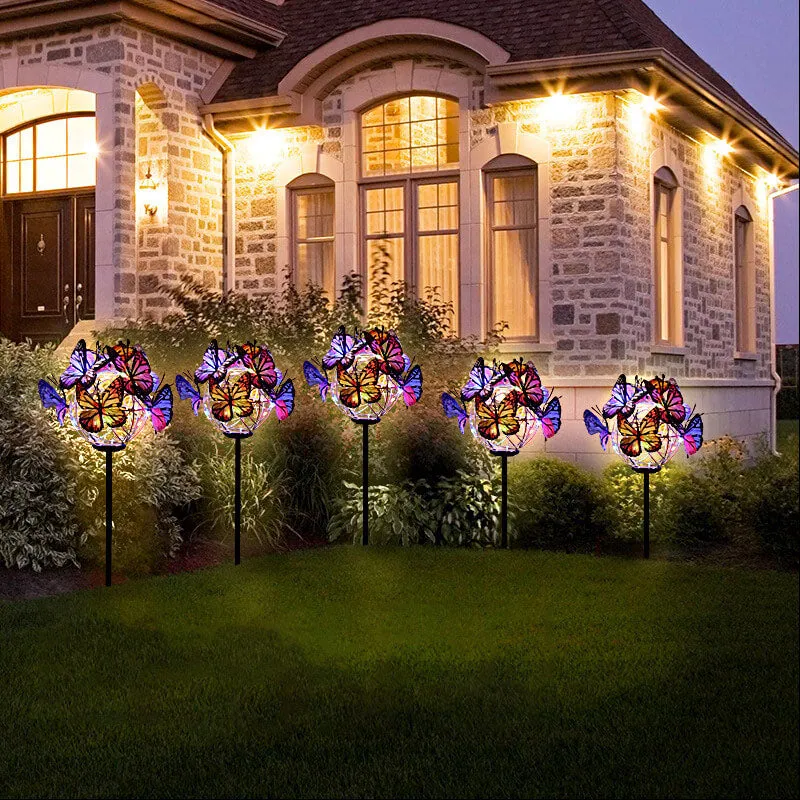 Modern Creative Butterfly Decorative Solar LED Waterproof Outdoor Patio Lawn Insert Light