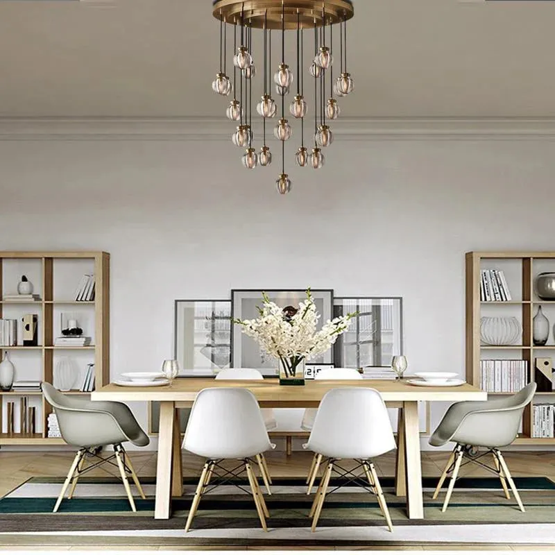 Modern Pearl Ball Round Chandelier