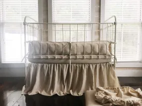 Natural Osnaburg Farmhouse Tailored Crib Bedding Collection