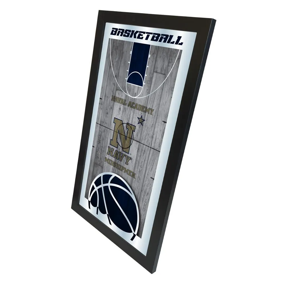 Navy Midshipmen HBS Basketball Framed Hanging Glass Wall Mirror (26"x15")