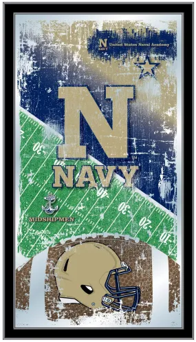 Navy Midshipmen HBS Football Framed Hanging Glass Wall Mirror (26"x15")