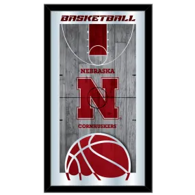 Nebraska Cornhuskers HBS Basketball Framed Hanging Glass Wall Mirror (26"x15")