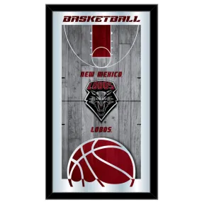 New Mexico Lobos HBS Red Basketball Framed Hanging Glass Wall Mirror (26"x15")