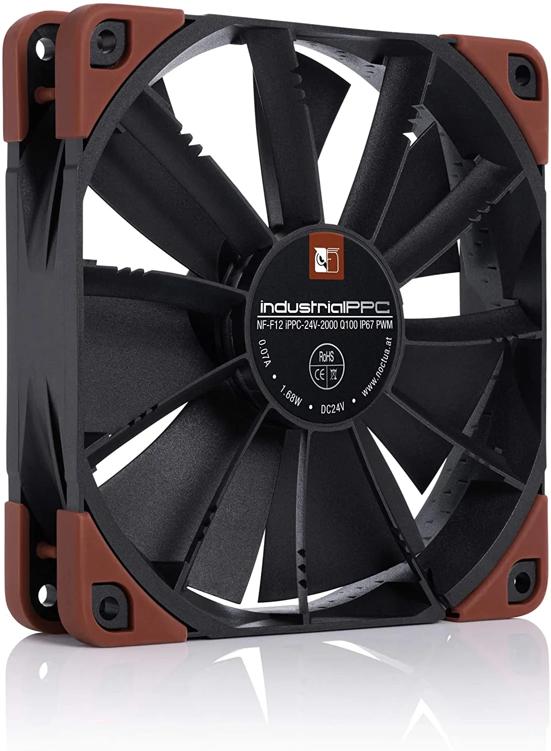 Noctua NF-F12 iPPC-24V-2000 Q100 IP67 PWM, Heavy Duty Cooling Fan, 4-Pin, 2000 RPM, 24V Version (120mm, Black)