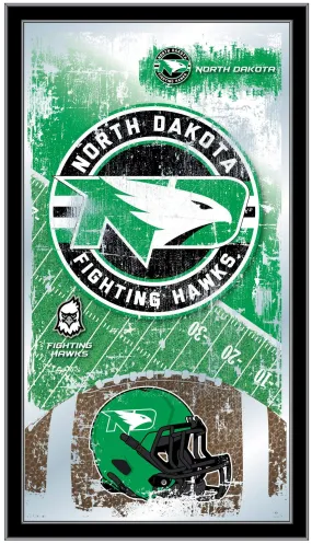 North Dakota Fighting Hawks HBS Football Framed Hang Glass Wall Mirror (26"x15")