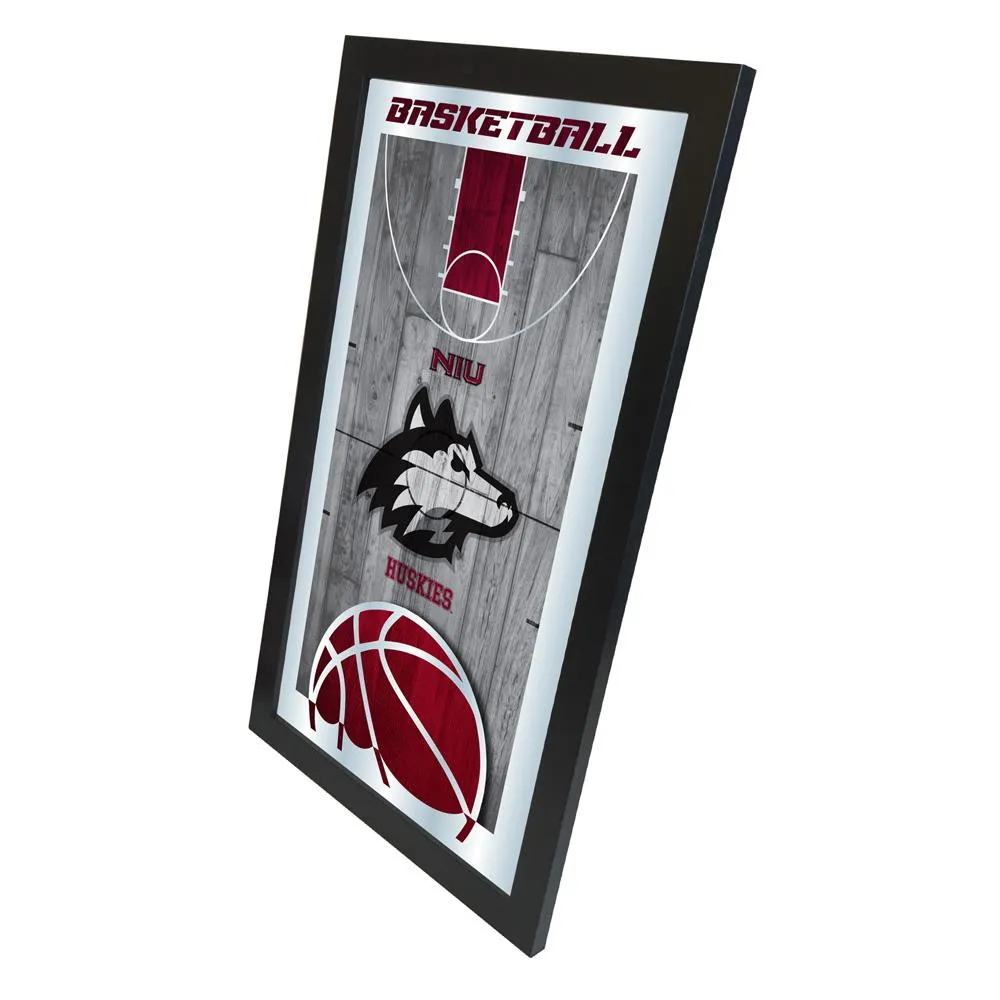 Northern Illinois Huskies HBS Basketball Framed Hang Glass Wall Mirror (26"x15")