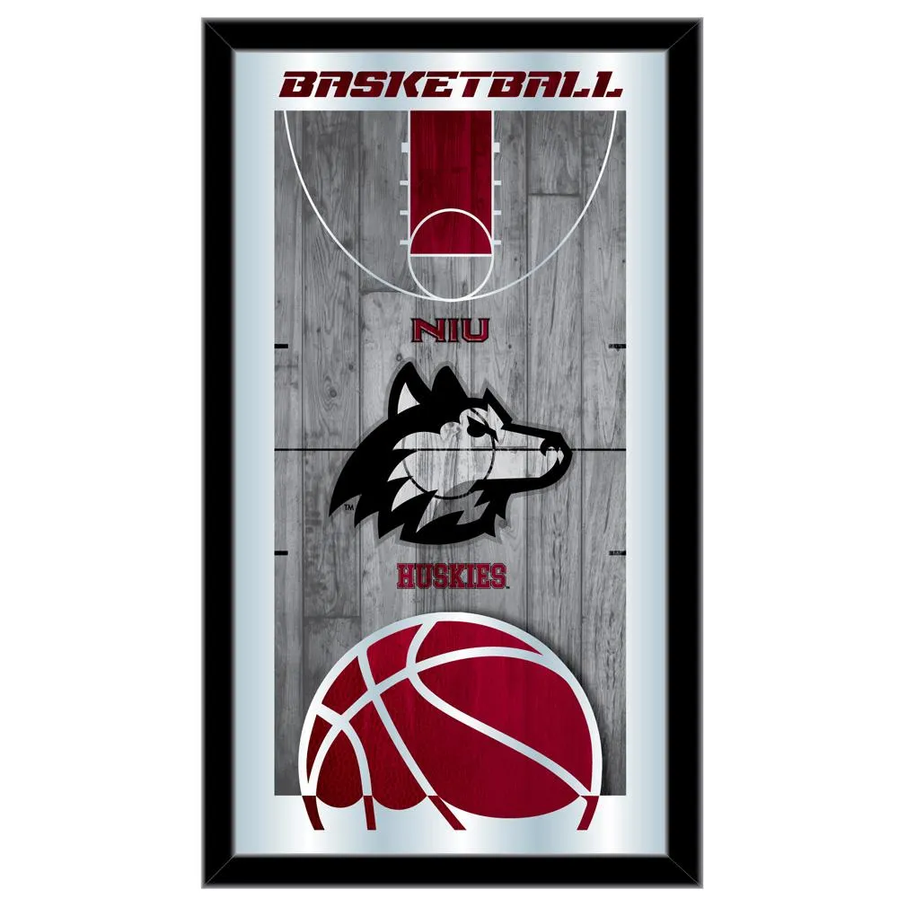 Northern Illinois Huskies HBS Basketball Framed Hang Glass Wall Mirror (26"x15")