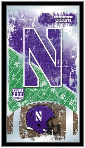 Northwestern Wildcats HBS Football Framed Hanging Glass Wall Mirror (26"x15")