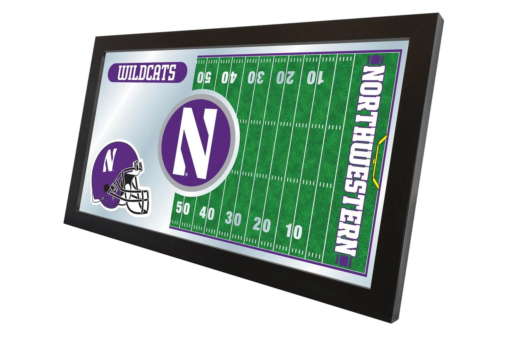 Northwestern Wildcats HBS Football Framed Hanging Glass Wall Mirror (26"x15")