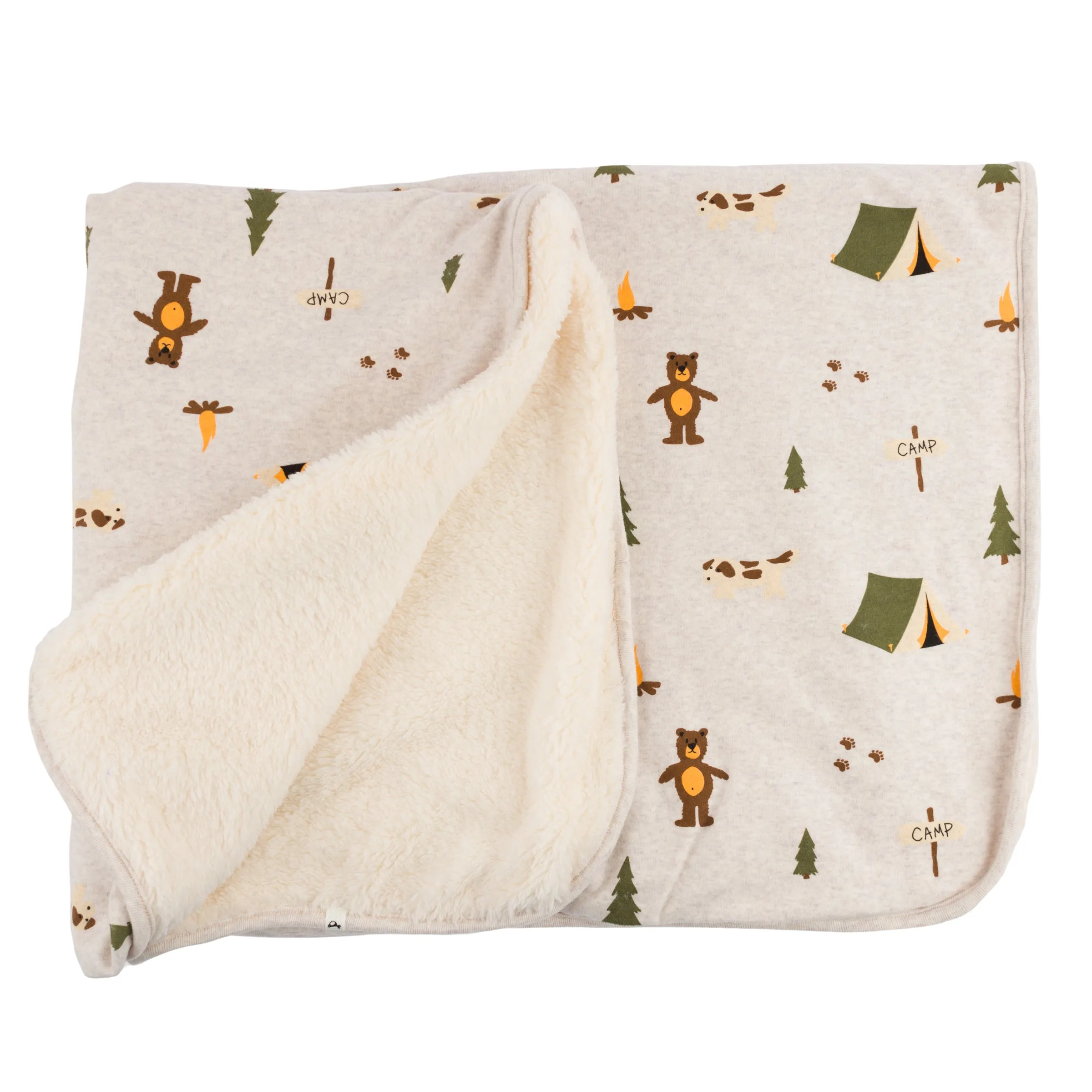 oh baby! Snowdrift Layette Blanket - Camping Print - Malt