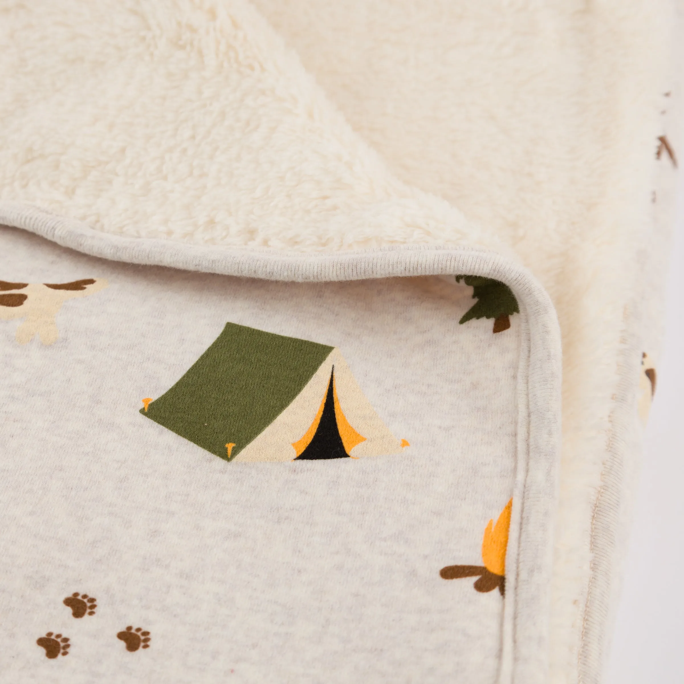 oh baby! Snowdrift Layette Blanket - Camping Print - Malt