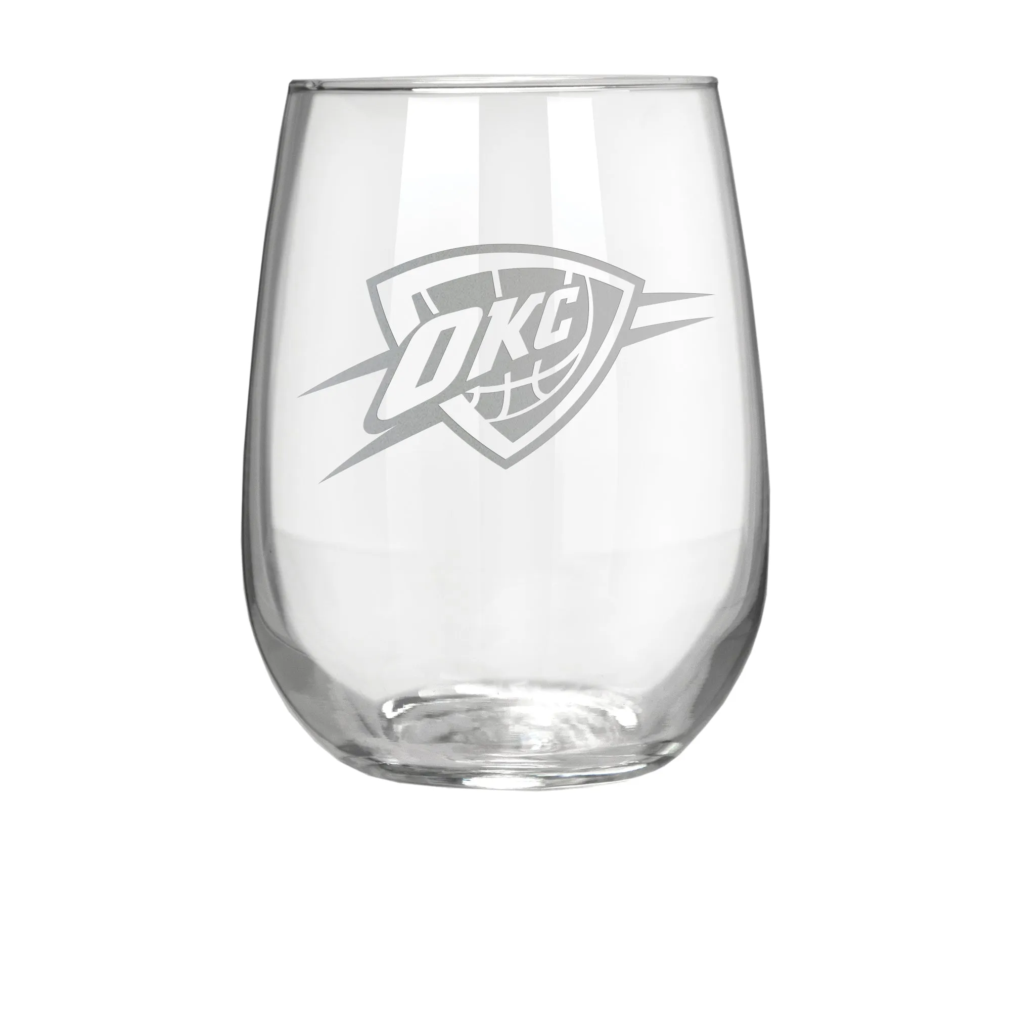 Oklahoma City Thunder 17 oz. Stemless Wine Glass