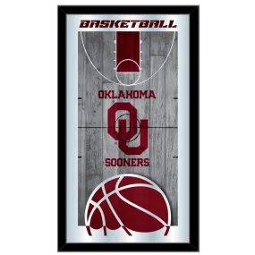 Oklahoma Sooners HBS Basketball Framed Hanging Glass Wall Mirror (26"x15")