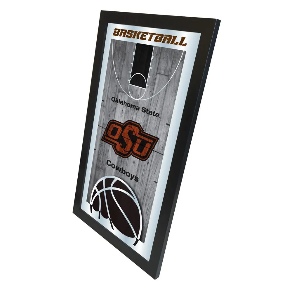 Oklahoma State Cowboys HBS Basketball Framed Hanging Glass Wall Mirror (26"x15")