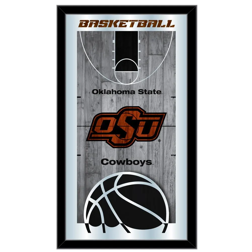 Oklahoma State Cowboys HBS Basketball Framed Hanging Glass Wall Mirror (26"x15")