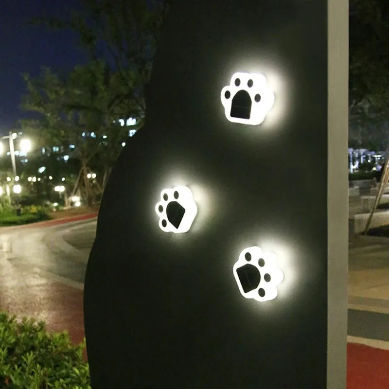 Outdoor Solar Powered Cat Paw Lights