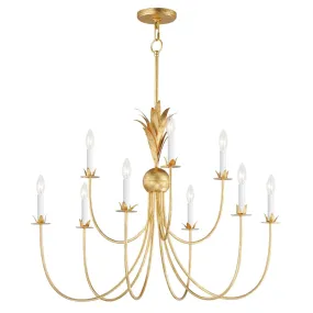 Paloma 36 in. 9 Lights Chandelier Gold Finish