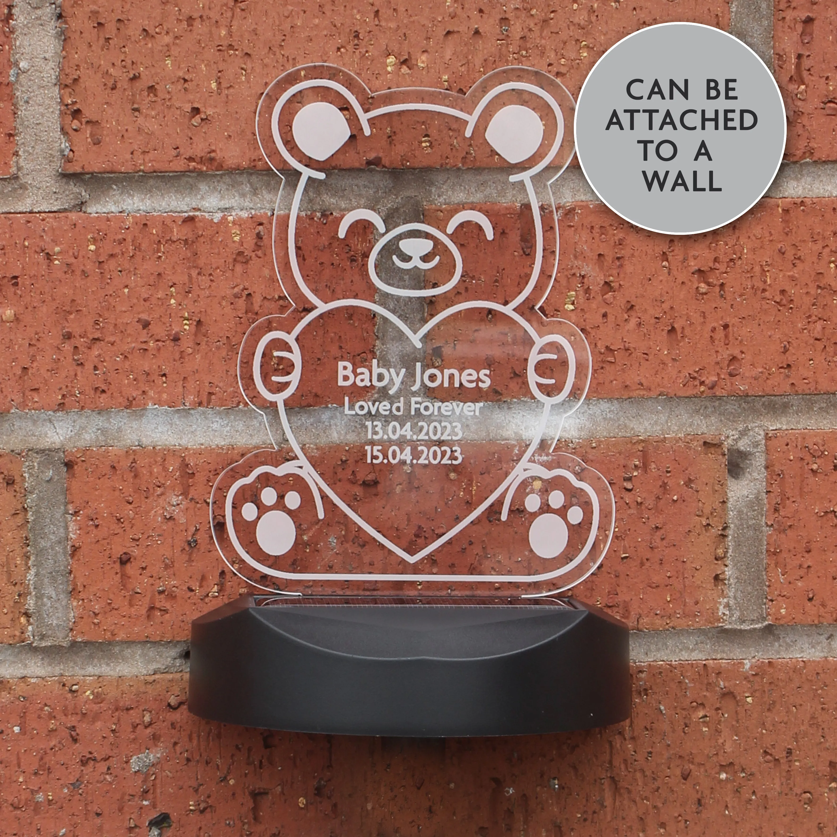 Personalised Bear Memorial Outdoor Solar Light