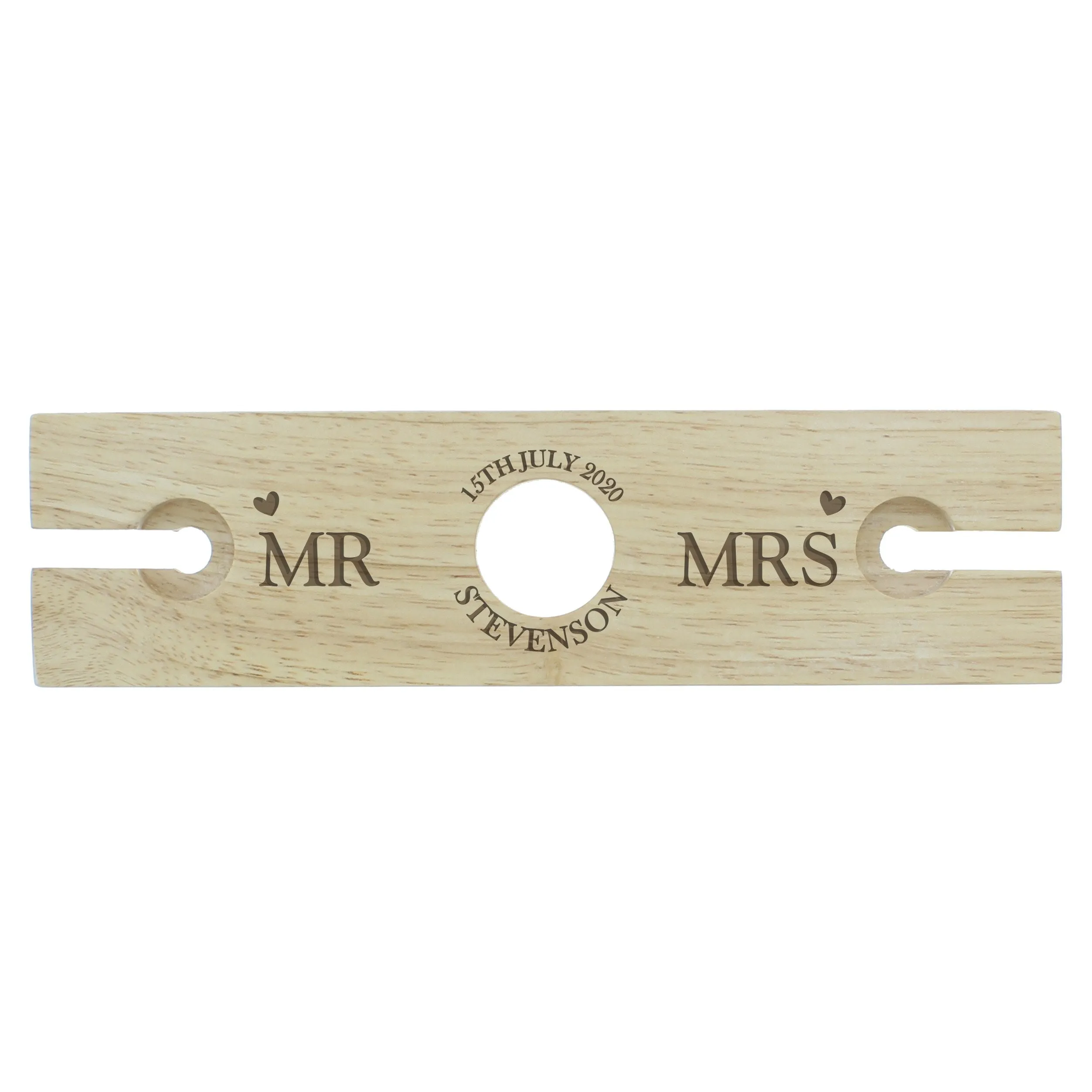 Personalised Married Couple Wine Glass & Bottle Holder