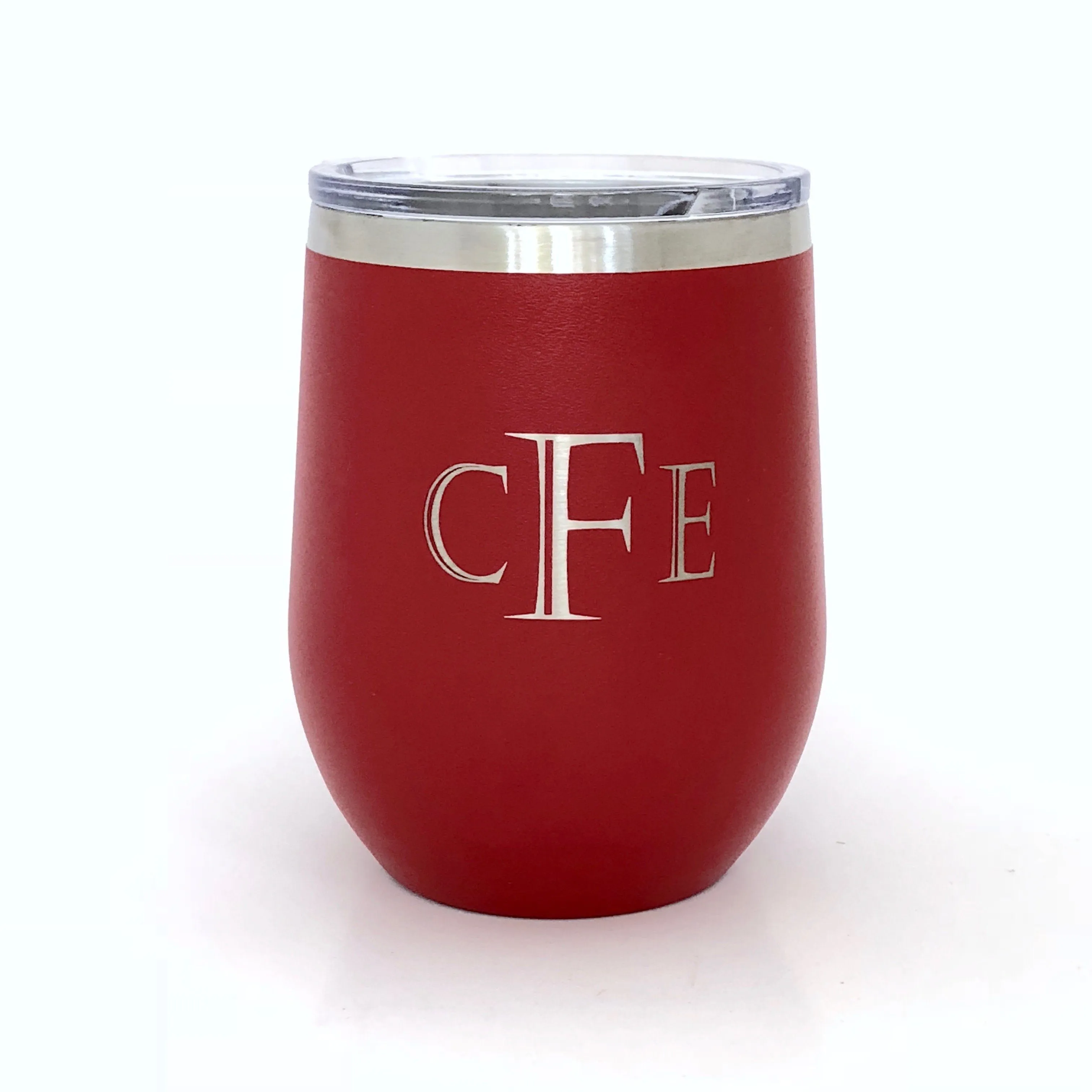 Personalized Powder Coated Wine Glass 12oz Engraved Double Wall Insulated Stainless Steel in 9 Colors