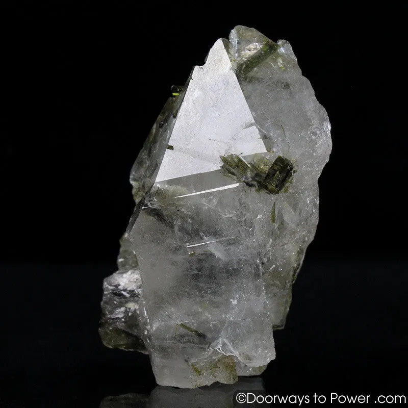 Pink & Green Tourmaline in Quartz Crystal Point 'Steadfast Spirit' A    