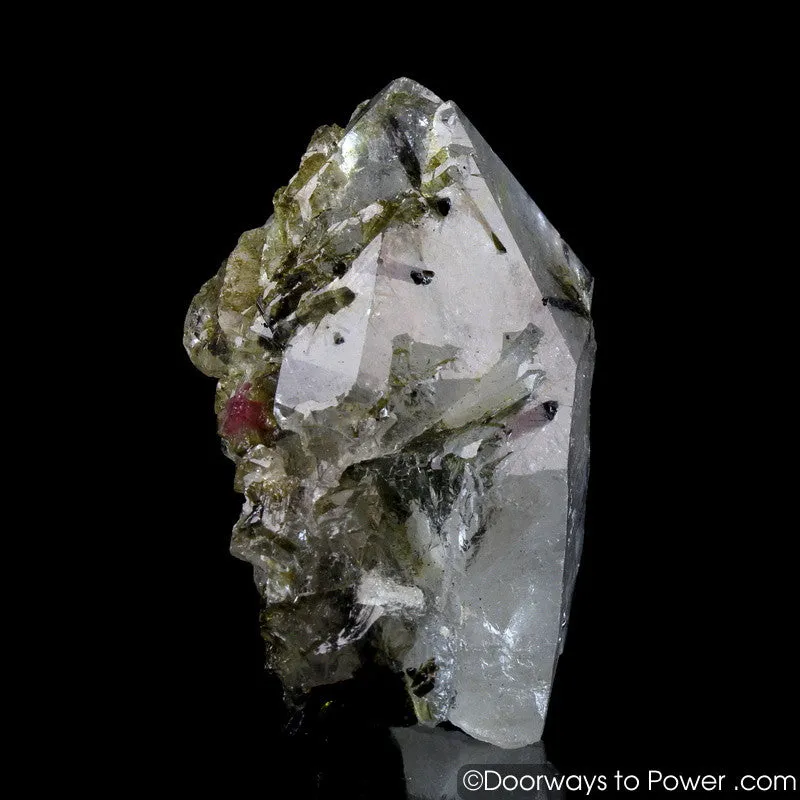 Pink & Green Tourmaline in Quartz Crystal Point 'Steadfast Spirit' A    