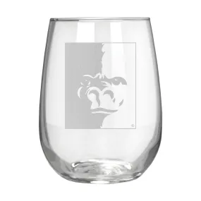 Pittsburg State Gorillas 17 oz. Stemless Wine Glass