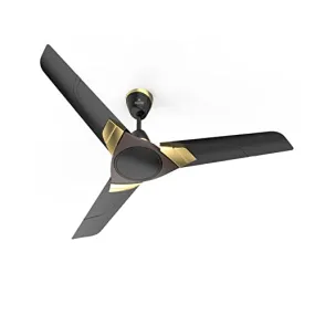 Polycab Aereo plus 1200 mm High Speed 1 Star Rated 52 Watt Ceiling Fan with Rust-Proof Aluminium Blades and 3 years warranty (Matt Black Choclate Gold)