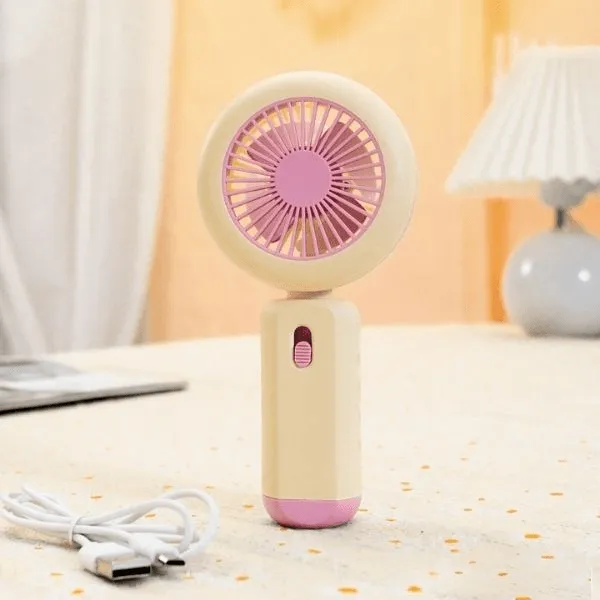 Portable Mini Handheld Rechargeable Fan With Light HQ66-26B