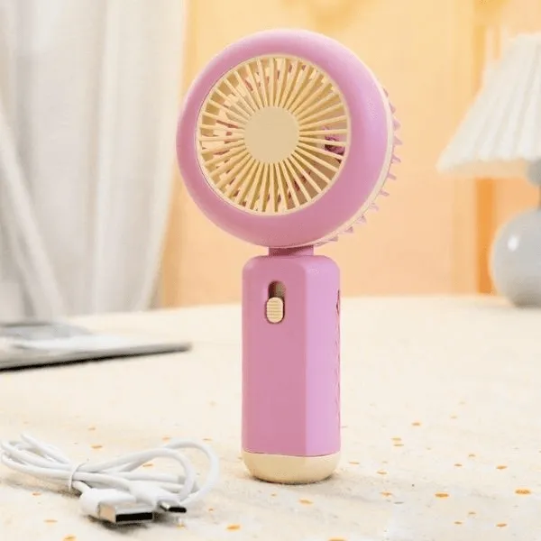 Portable Mini Handheld Rechargeable Fan With Light HQ66-26B