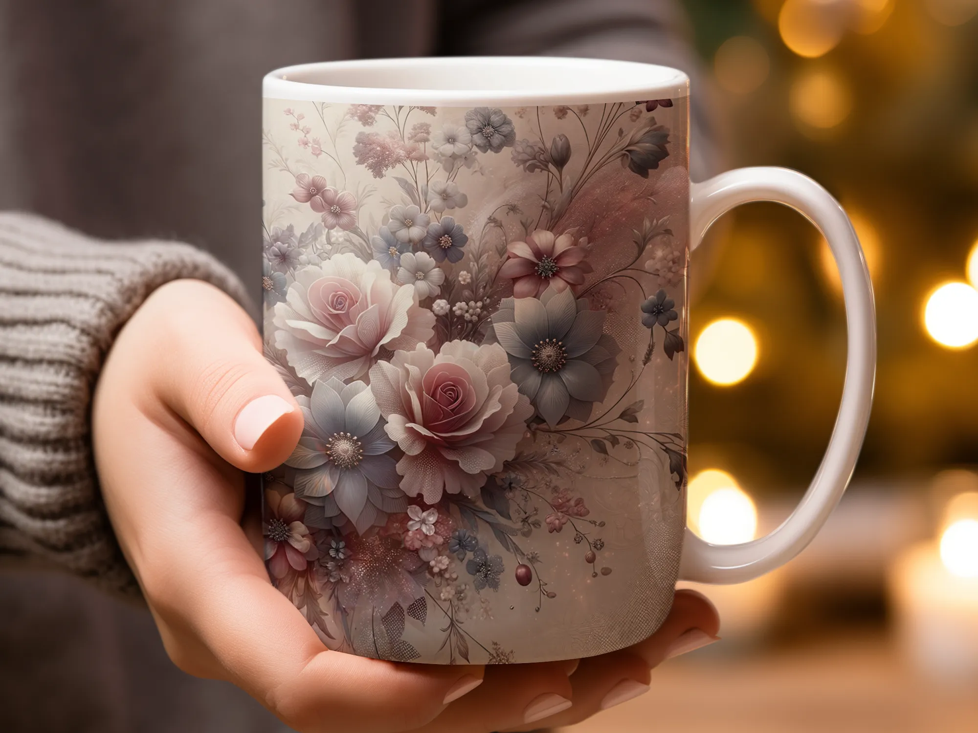 Pretty Purple Floral Design, Western Boho Flowers Coffee Mug, Western Mug, Cowgirl Coffee Mug, Cowgirl Gift, Pretty Purple Mug