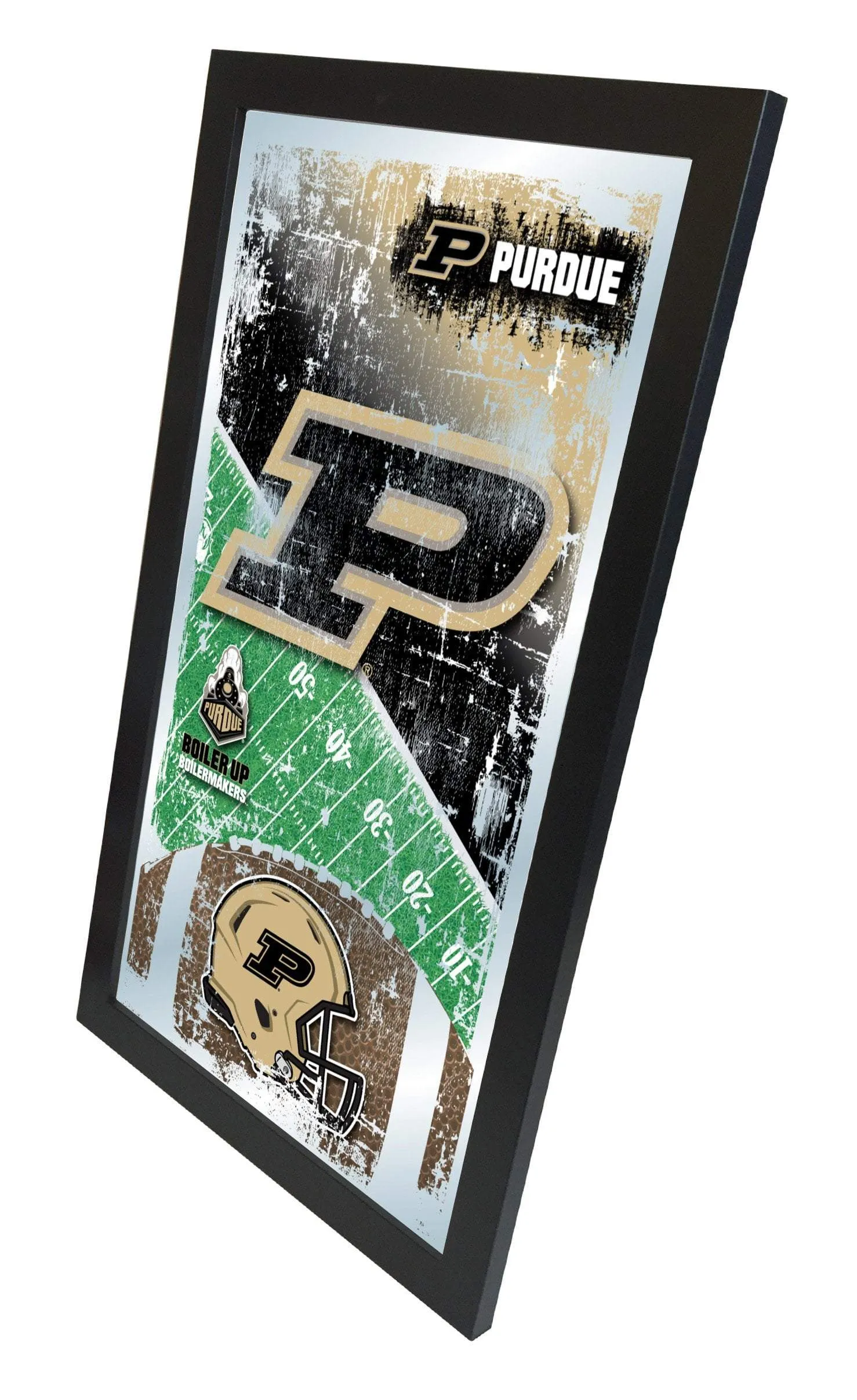 Purdue Boilermakers HBS Football Framed Hanging Glass Wall Mirror (26"x15")