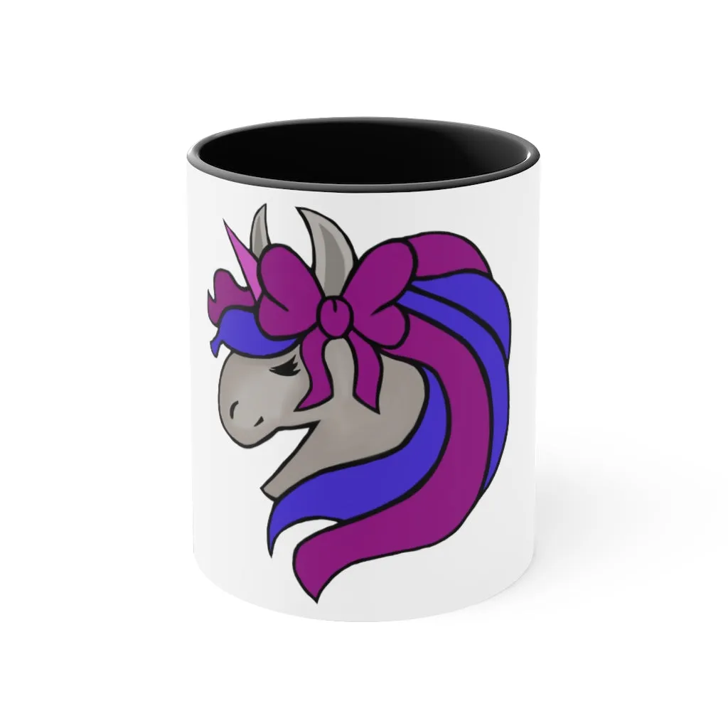 Purple Blue Unicorn Accent Coffee Mug, 11oz