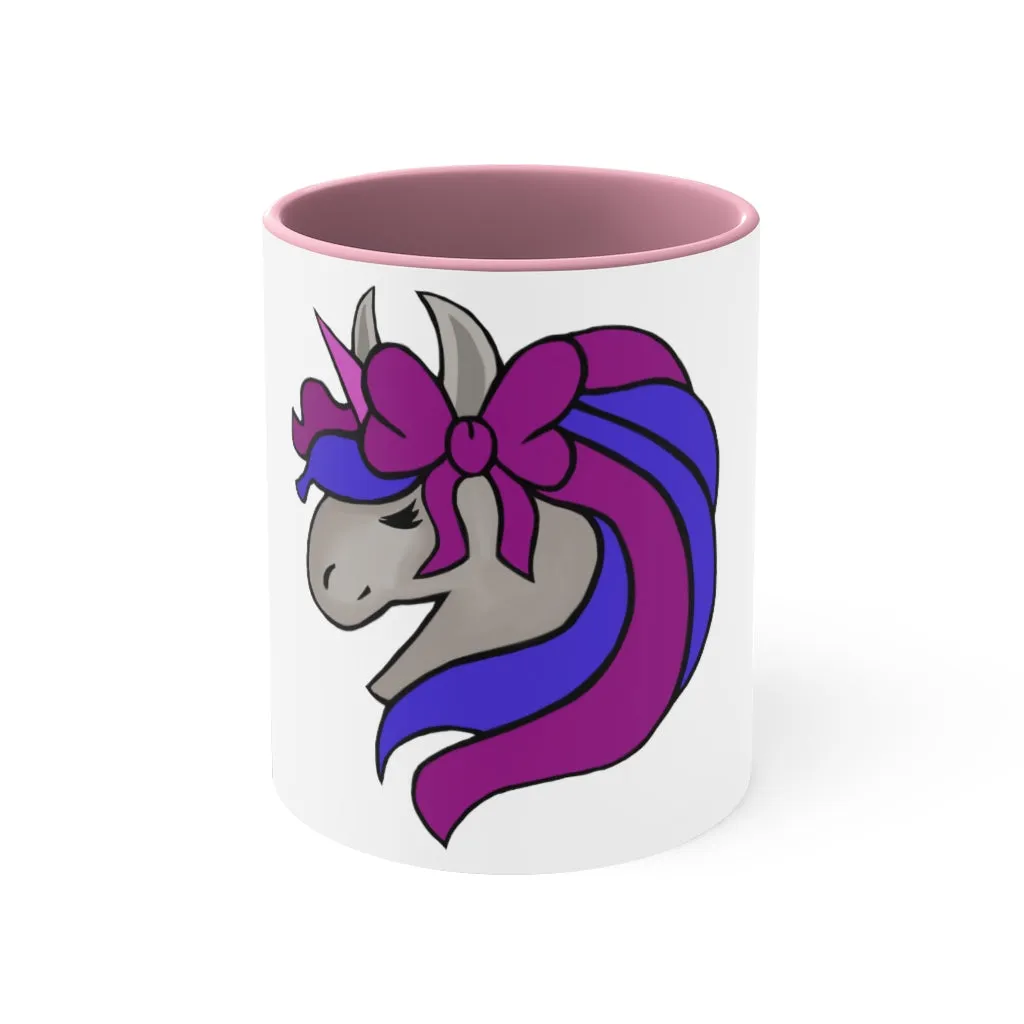 Purple Blue Unicorn Accent Coffee Mug, 11oz