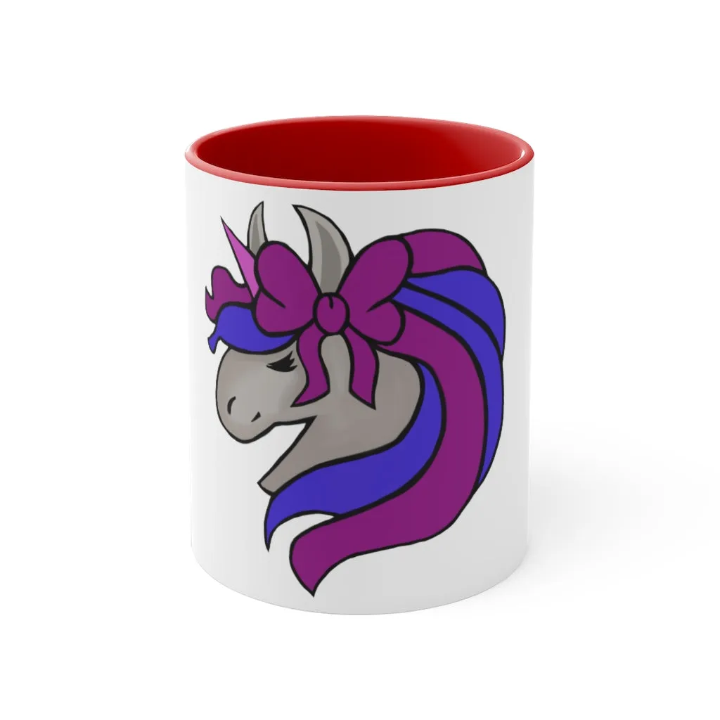 Purple Blue Unicorn Accent Coffee Mug, 11oz