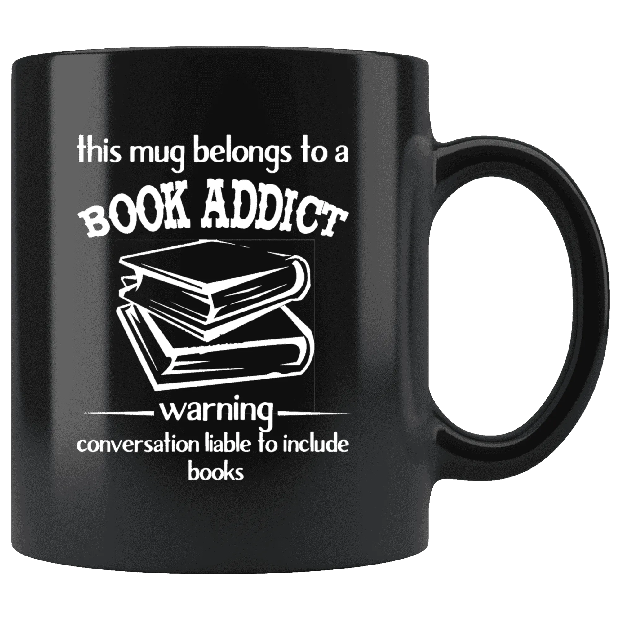 "Book addict"11oz black mug