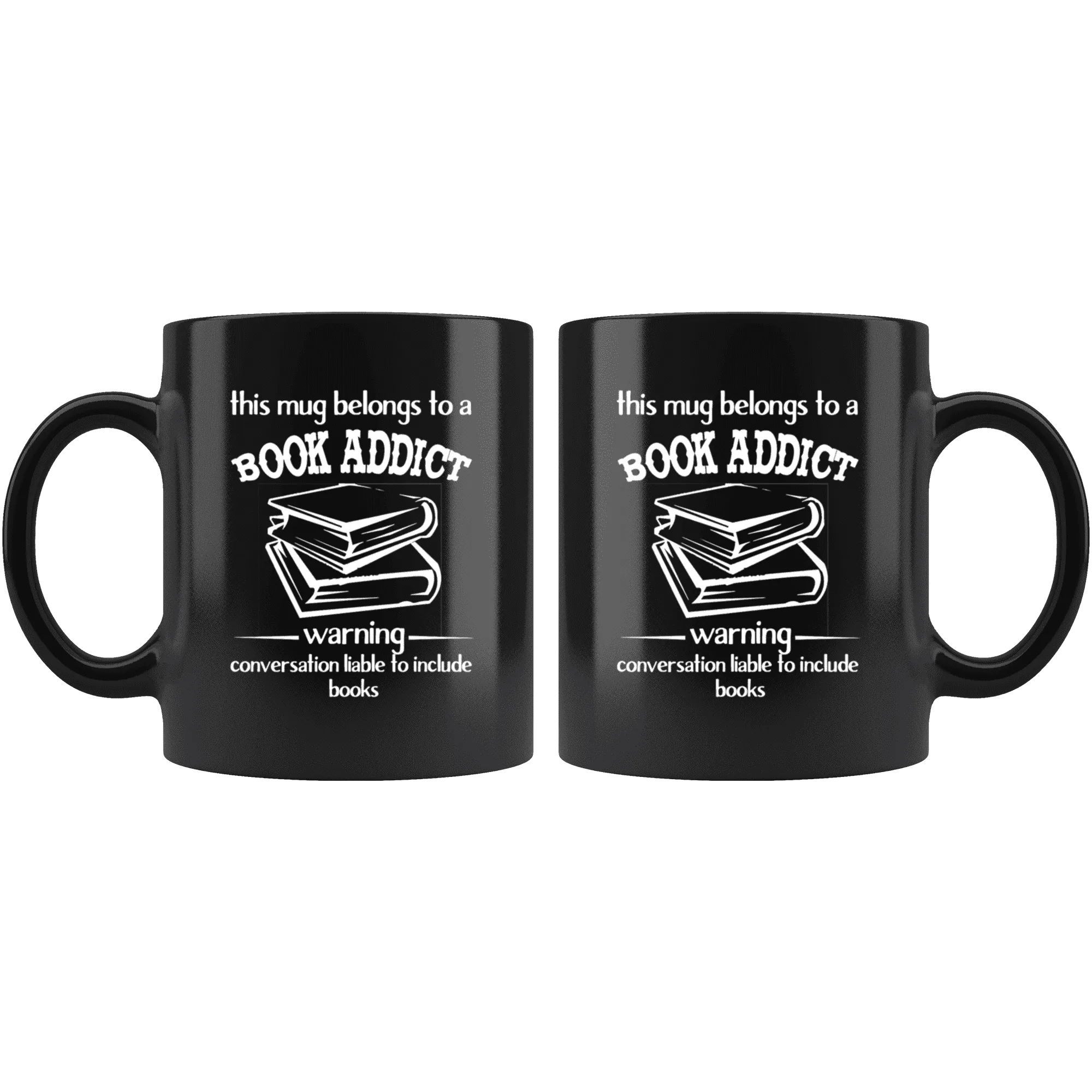 "Book addict"11oz black mug