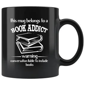 "Book addict"11oz black mug