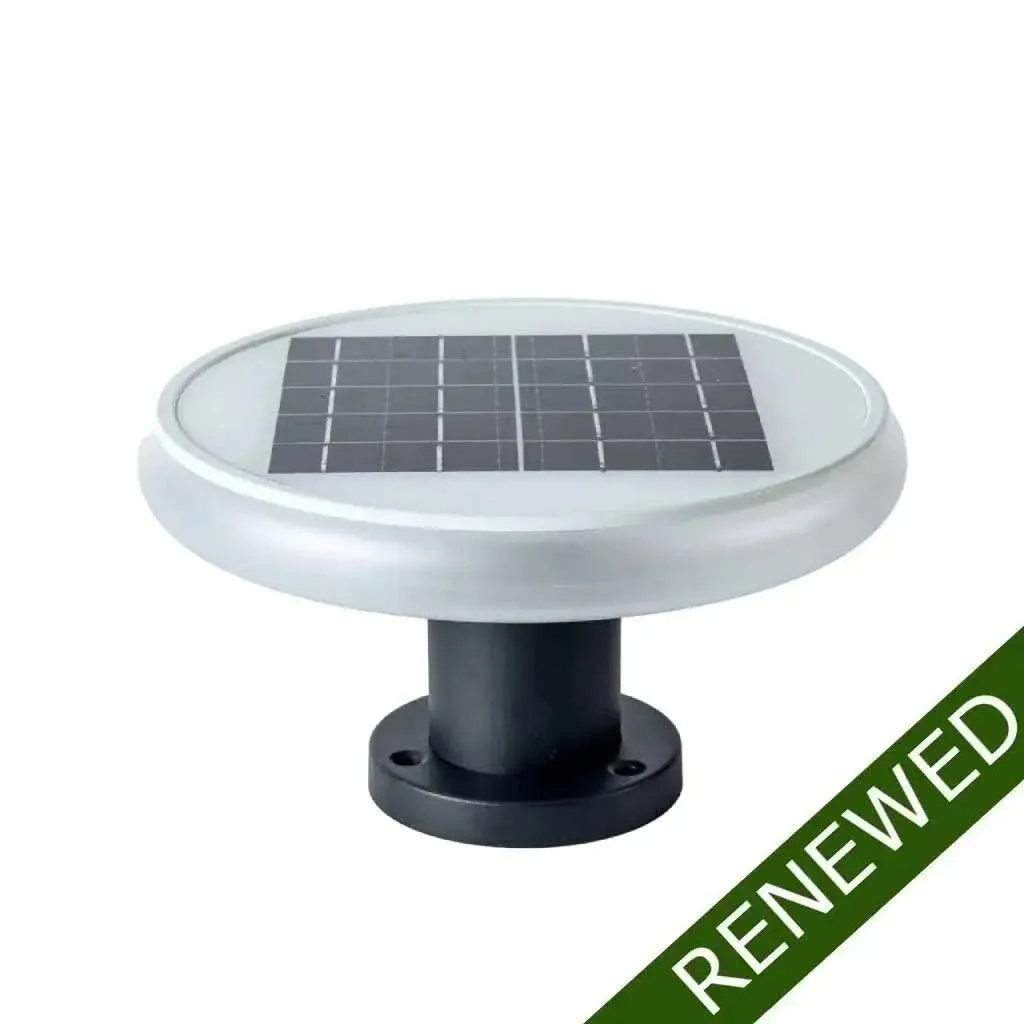 Renewed Solar Round Main Gate Pillar Decoration Light Waterproof, 15W for Outdoor, Home, Garden