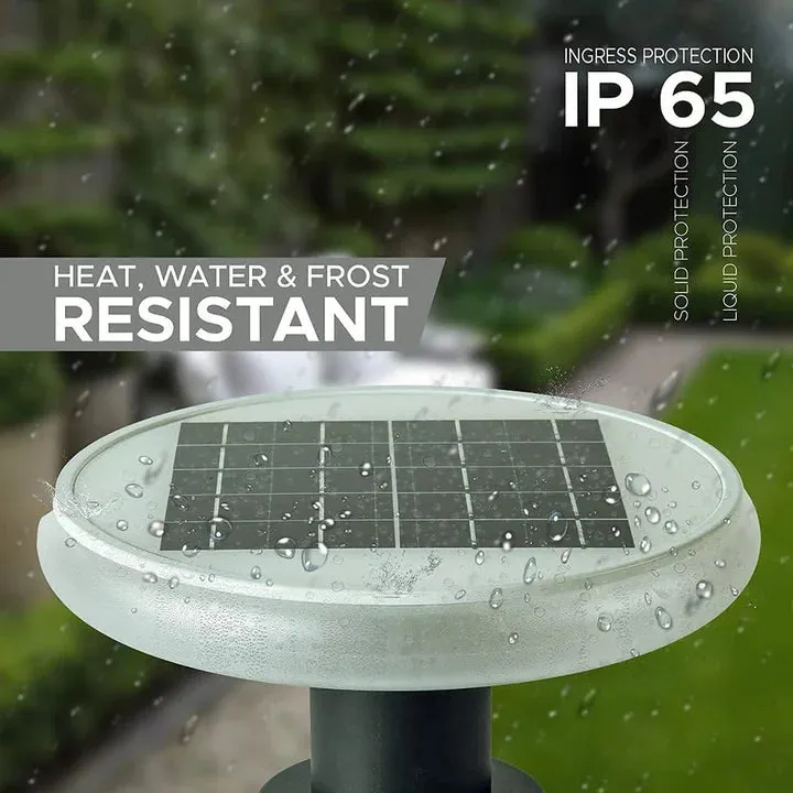 Renewed Solar Round Main Gate Pillar Decoration Light Waterproof, 15W for Outdoor, Home, Garden