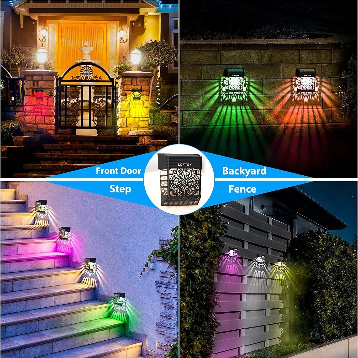 RGB Solar Fence Wall Lights