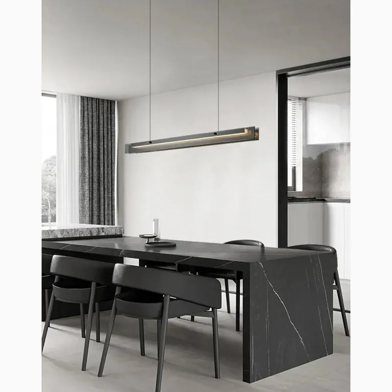 Risch | Modern Black Stainless Steel Rectangle Chandelier