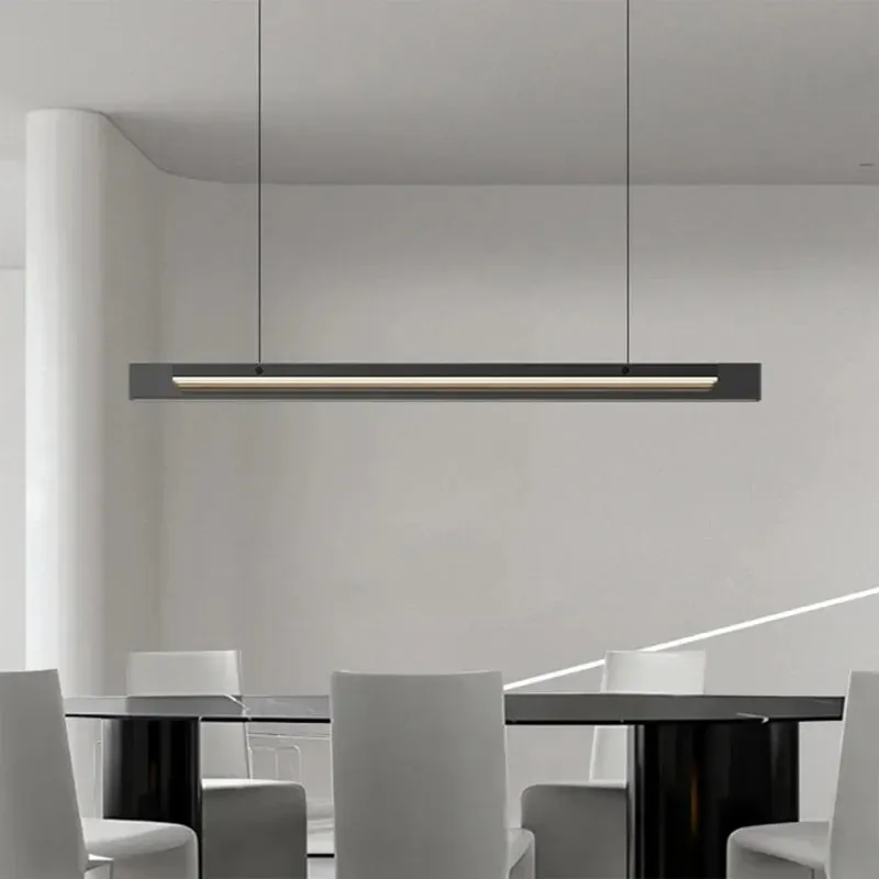 Risch | Modern Black Stainless Steel Rectangle Chandelier