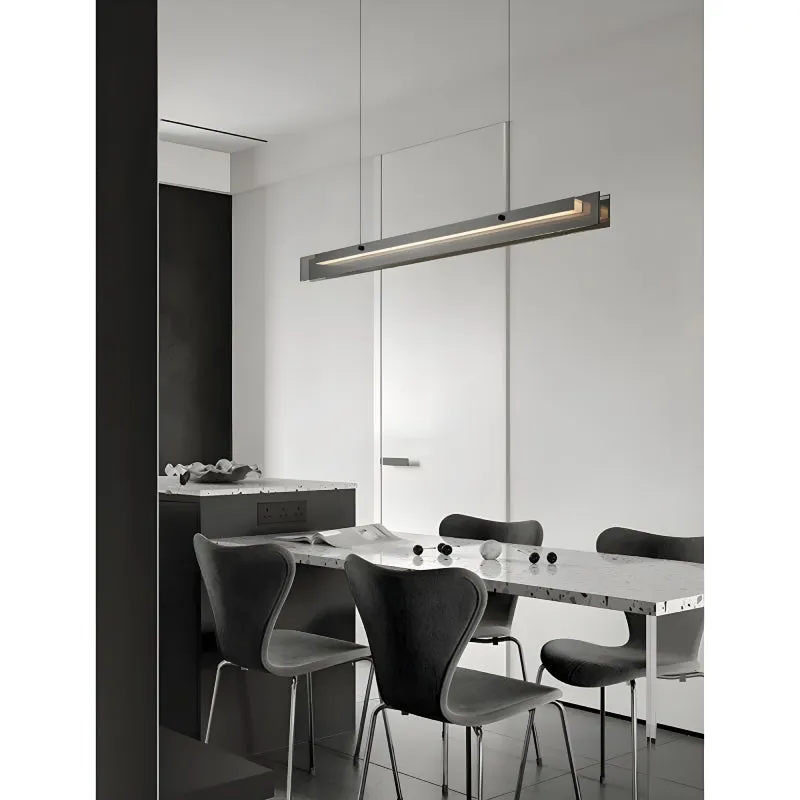 Risch | Modern Black Stainless Steel Rectangle Chandelier