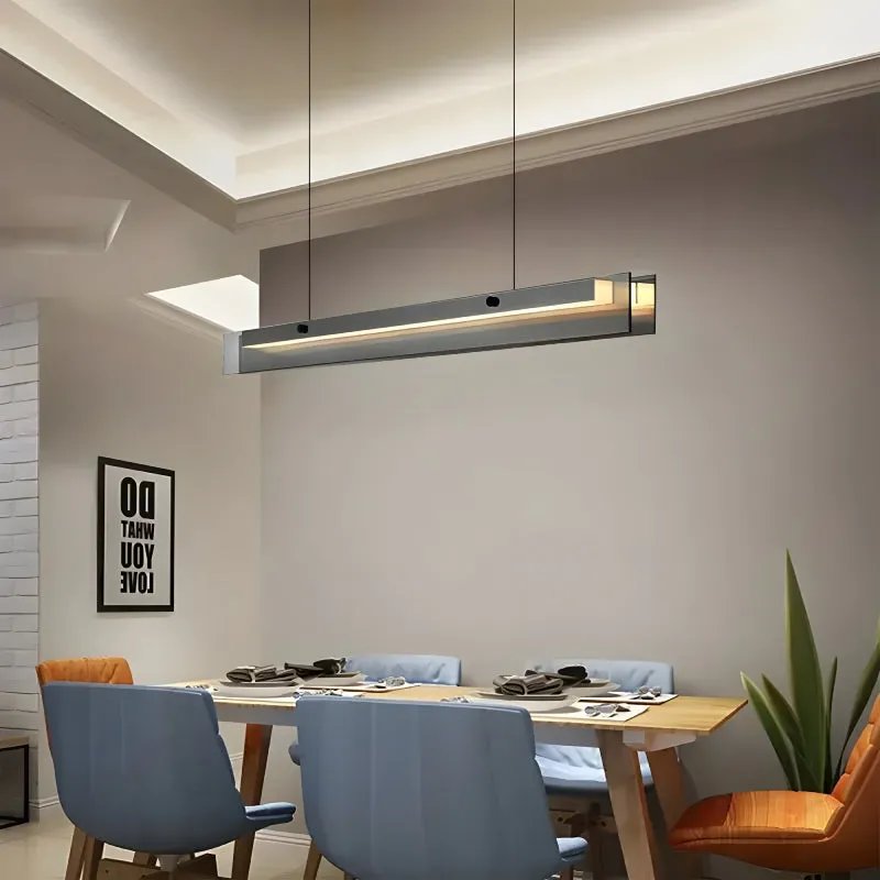 Risch | Modern Black Stainless Steel Rectangle Chandelier